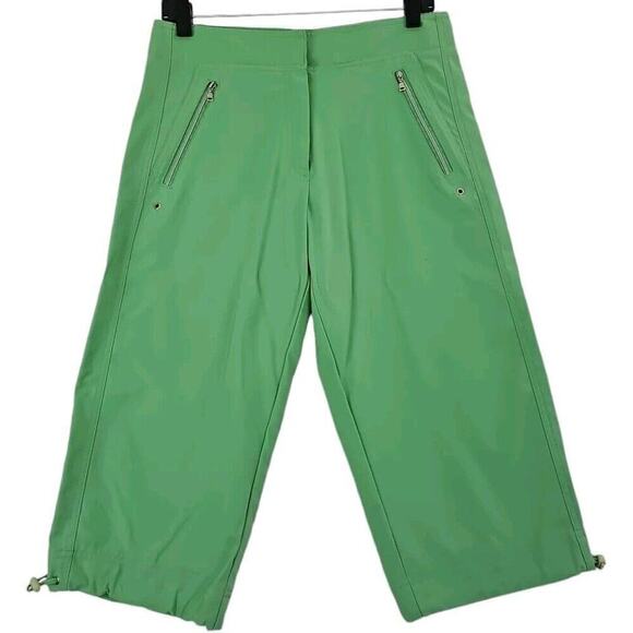 Grandslam Woman Size 6~ Green Golf Capri Crop Pants Wide Leg Toggle. - Picture 5 of 9
